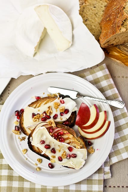 Goat Brie Cheese Apple and Pomegranate Crostinis | by Sonia! The Healthy Foodie