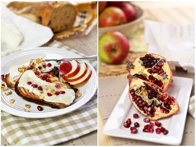 Goat Brie Cheese Apple and Pomegranate Crostinis | by Sonia! The Healthy Foodie