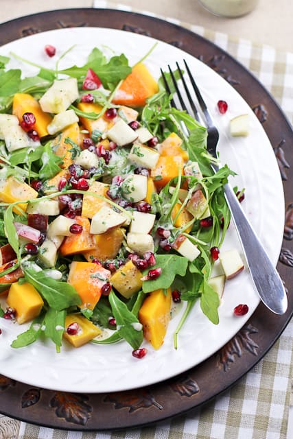 Butternut Squash and Apple Salad with High Protein Blue Cheese Dressing | by Sonia! The Healthy Foodie