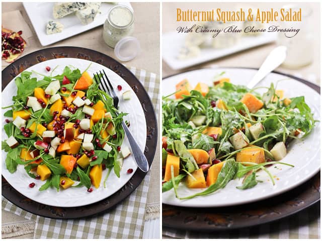 Butternut Squash and Apple Salad with High Protein Blue Cheese Dressing | by Sonia! The Healthy Foodie