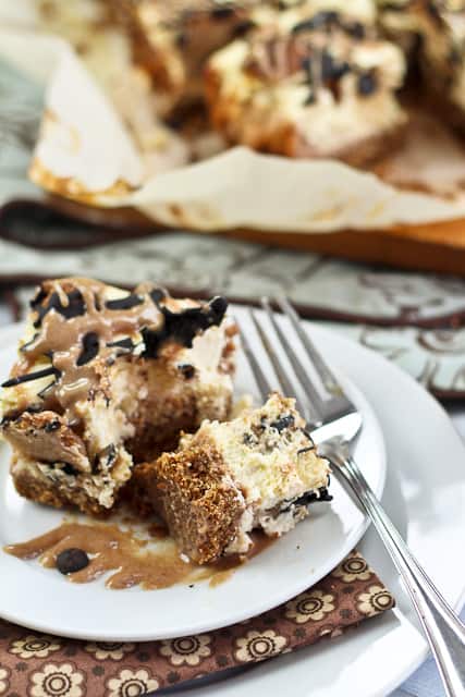 Healthy Chocolate Chip Cookie Dough Cheesecake Bars | by Sonia! The Healthy Foodie