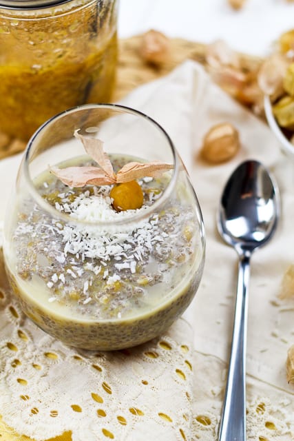 Ground Cherries & Wheat Berries Overnight Chia Seed Pudding | by Sonia! The Healthy Foodie