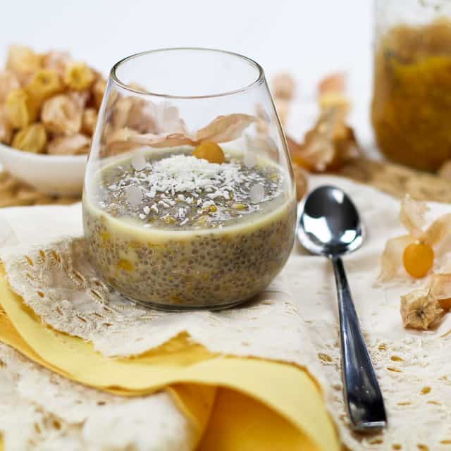 Ground Cherries & Wheat Berries Overnight Chia Seed Pudding | by Sonia! The Healthy Foodie