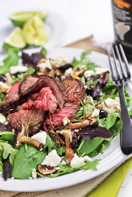 Roast Beef Salad with Shiitake Mushrooms and Goat Cheese | By Sonia! The Healthy Foodie