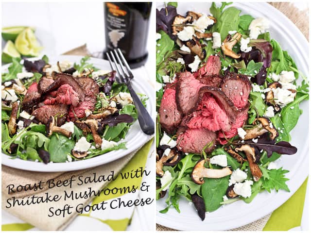 Roast Beef Salad with Shiitake Mushrooms and Goat Cheese | By Sonia! The Healthy Foodie