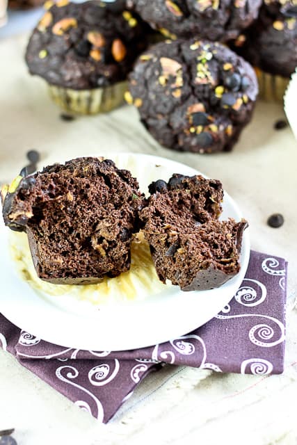 Pumpkin Zucchini Dark Chocolate Muffins | by Sonia! The Healthy Foodie