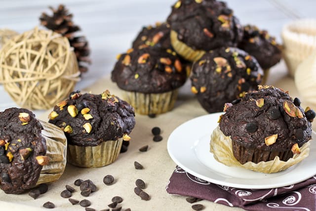 Pumpkin Zucchini Dark Chocolate Muffins | by Sonia! The Healthy Foodie