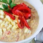 Roasted Bell Pepper and Raw Corn Chowder | by Sonia! The Healthy Foodie