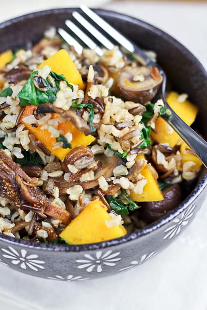 Brown Rice with Squash Spinach and Figs | By Sonia! The Healthy Foodie