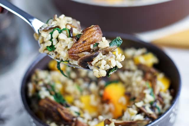 Brown Rice with Squash Spinach and Figs | By Sonia! The Healthy Foodie
