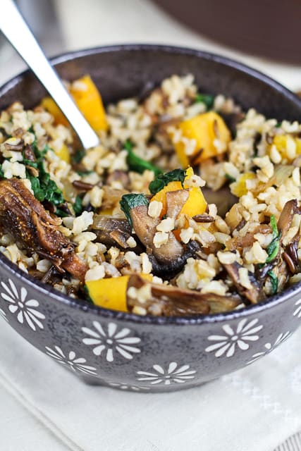 Brown Rice with Squash Spinach and Figs | By Sonia! The Healthy Foodie