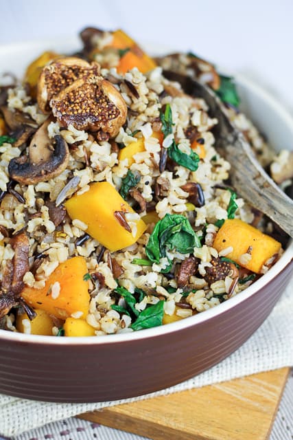 Brown Rice with Squash Spinach and Figs | By Sonia! The Healthy Foodie