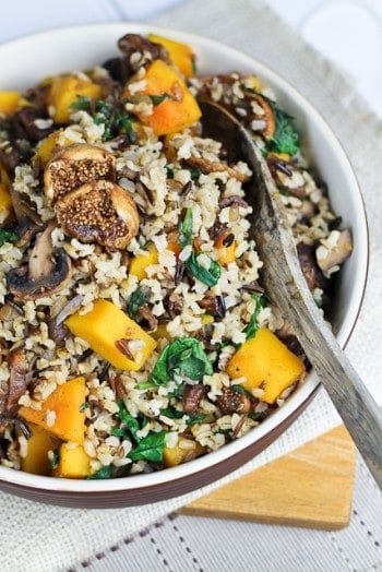 Brown Rice with Squash Spinach and Figs | By Sonia! The Healthy Foodie