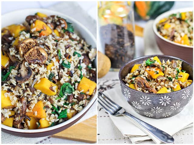 Brown Rice with Squash Spinach and Figs | By Sonia! The Healthy Foodie