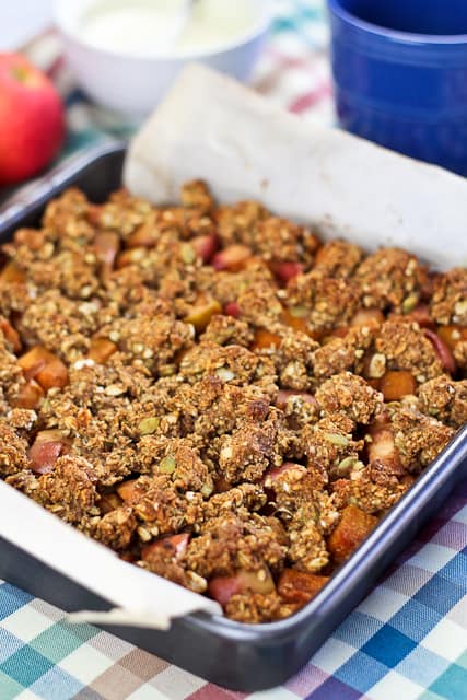 Healthy Spicy Apple Pumpkin Crumble Squares | by Sonia! The Healthy Foodie