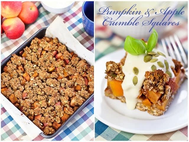 Healthy Spicy Apple Pumpkin Crumble Squares | by Sonia! The Healthy Foodie