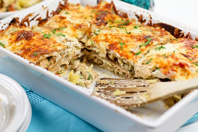 Cheesy Chicken and Artichoke Lasagna | by Sonia! The Healthy Foodie