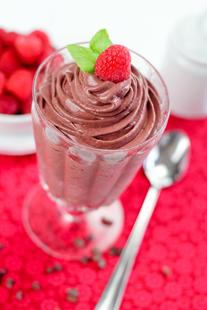 High Protein Chocolate Raspberry Soft Serve | by Sonia! The Healthy Foodie