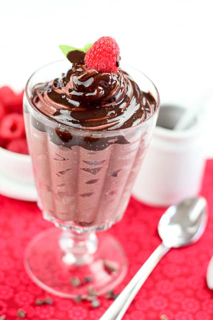 High Protein Chocolate Raspberry Soft Serve | by Sonia! The Healthy Foodie