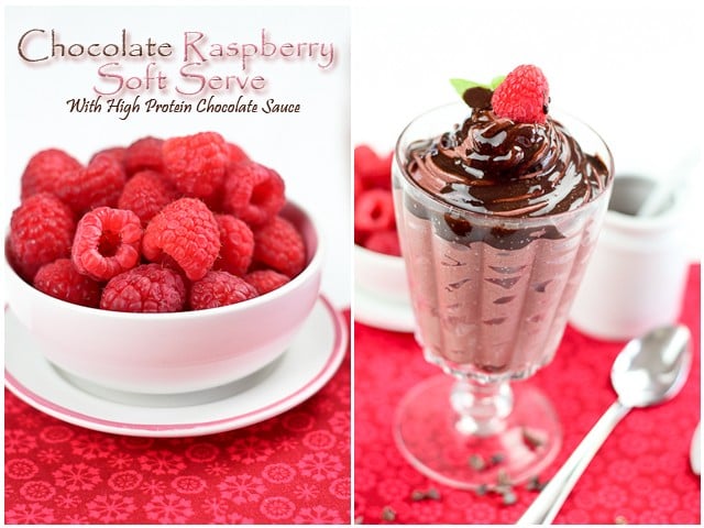 High Protein Chocolate Raspberry Soft Serve | by Sonia! The Healthy Foodie