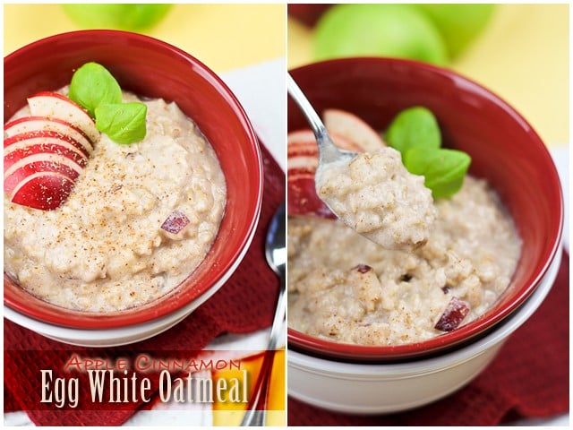 Fluffy Apple Cinnamon Egg White Oatmeal | by Sonia! The Healthy Foodie