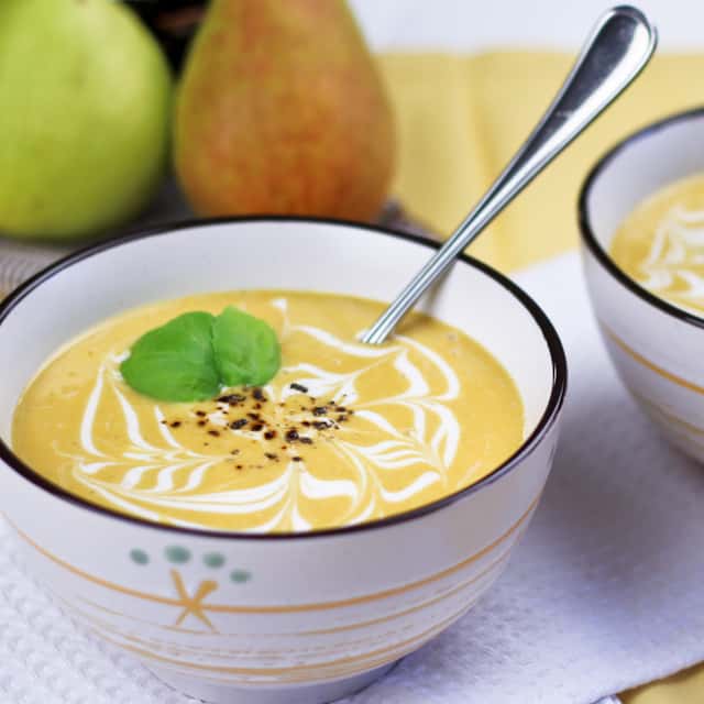 Creamy Butternut Squash and Anjou Pear Soup | by Sonia! The Healthy Foodie