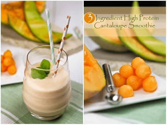 High Protein Cantaloupe Smoothie | by Sonia! The Healthy Foodie