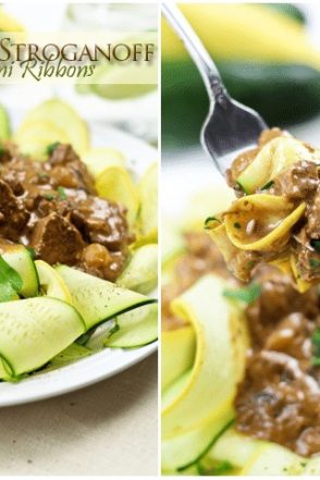 Lean Boeuf Stroganoff on Zucchini Ribbons | by Sonia! The Healthy Foodie