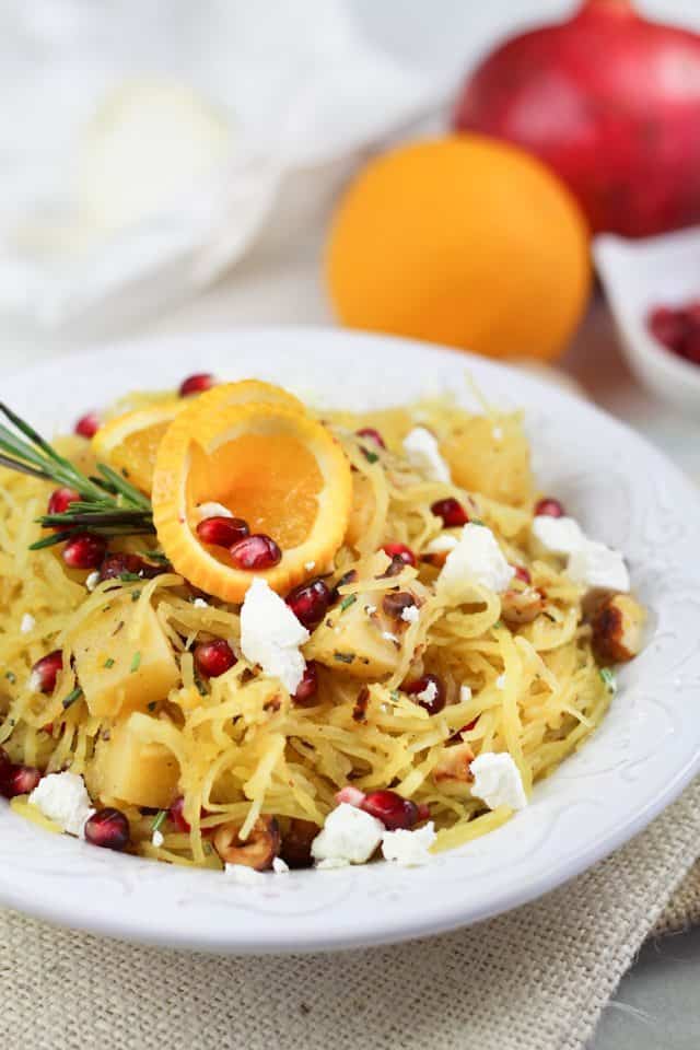 Spaghetti Squash Pomegranate & Goat Cheese Salad | by Sonia! The Healthy Foodie