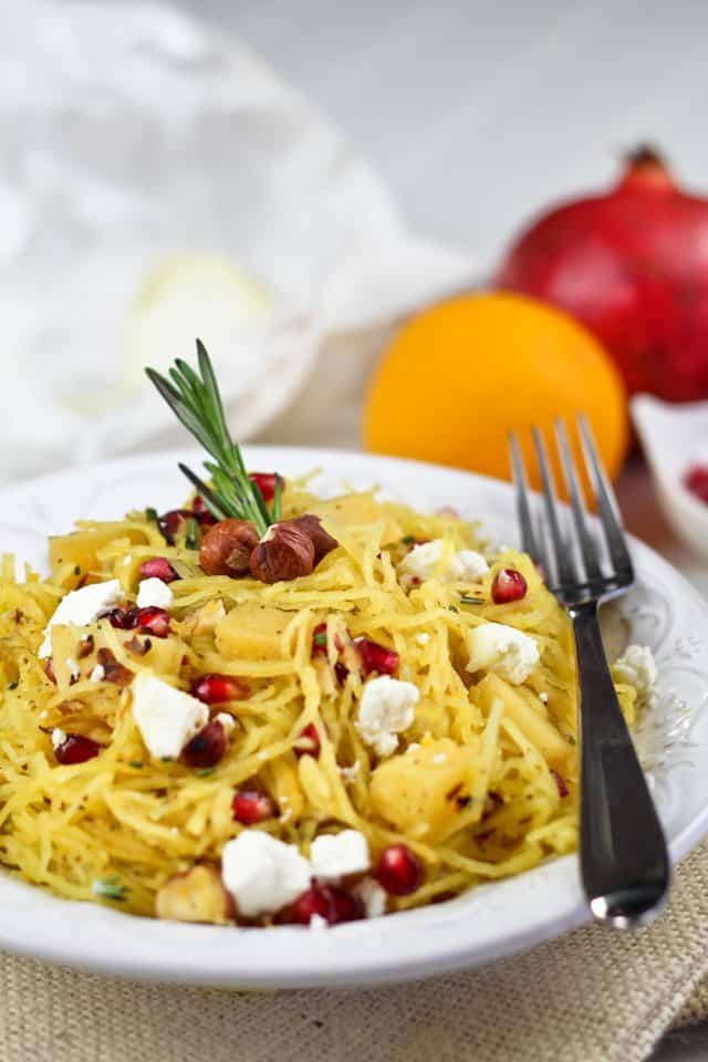 Spaghetti Squash Pomegranate & Goat Cheese Salad | by Sonia! The Healthy Foodie