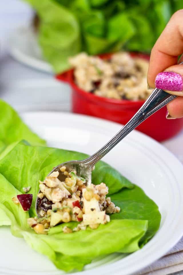 Ground Chicken Apple and Bulgur Lettuce Wraps | by Sonia! The Healthy Foodie