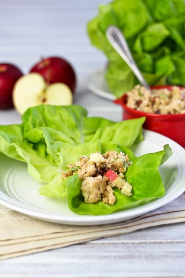 Ground Chicken Apple and Bulgur Lettuce Wraps | by Sonia! The Healthy Foodie