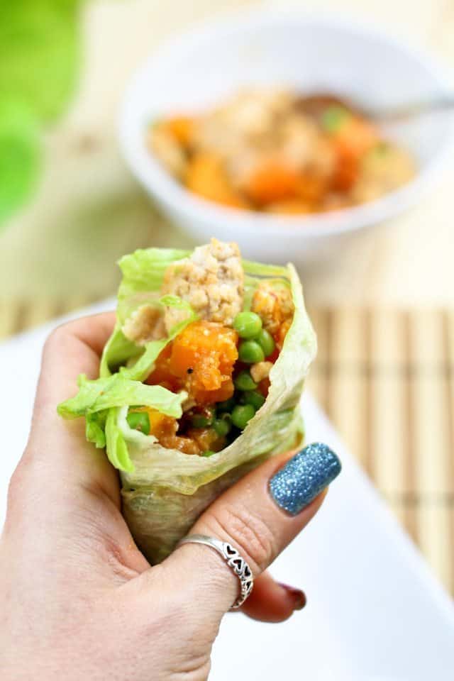 Ground Chicken Butternut Squash Lettuce Wraps | by Sonia! The Healthy Foodie