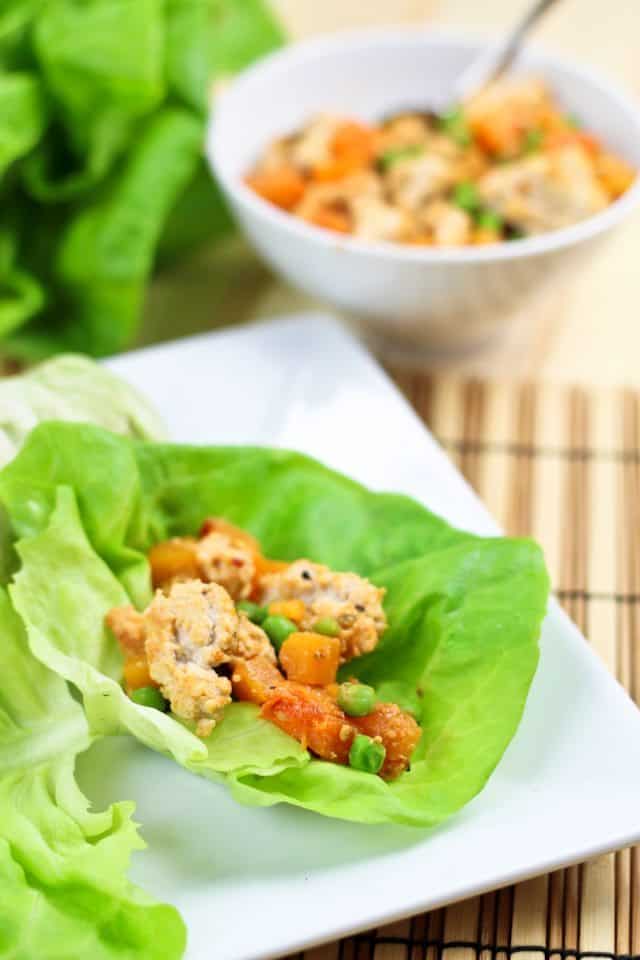 Ground Chicken Butternut Squash Lettuce Wraps | by Sonia! The Healthy Foodie