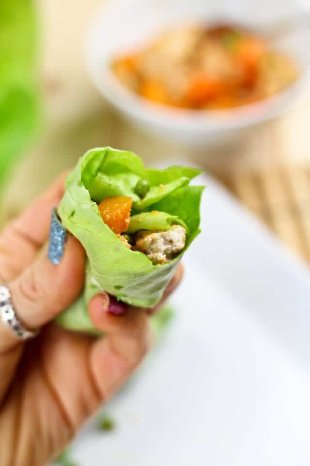 Ground Chicken Butternut Squash Lettuce Wraps | by Sonia! The Healthy Foodie