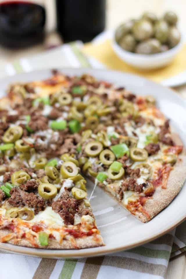 Ground Beef and Green Olives Pizza | by Sonia! The Healthy Foodie