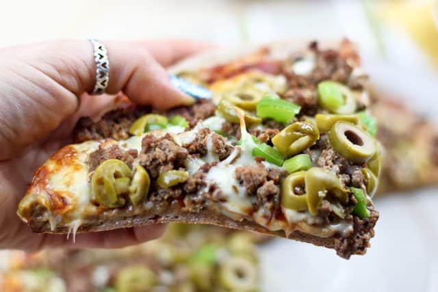 Ground Beef and Green Olives Pizza | by Sonia! The Healthy Foodie