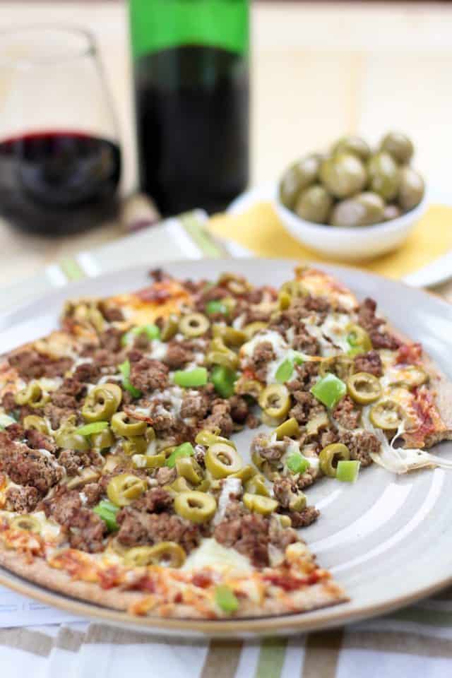 Ground Beef and Green Olives Pizza | by Sonia! The Healthy Foodie