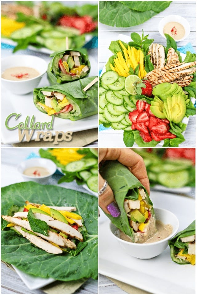 Collard Wraps and Satay Dipping Sauce | by Sonia! The Healthy Foodie 