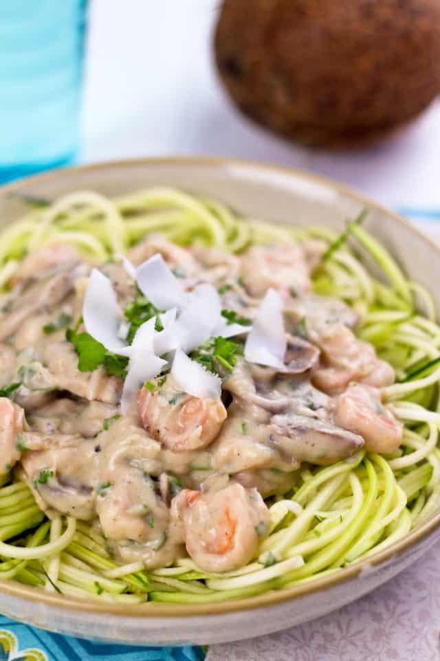 Creamy Shrimp On Zucchini Pasta | by Sonia! The Healthy Foodie