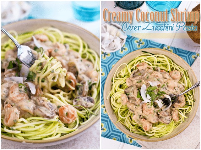 Creamy Shrimp On Zucchini Pasta | by Sonia! The Healthy Foodie