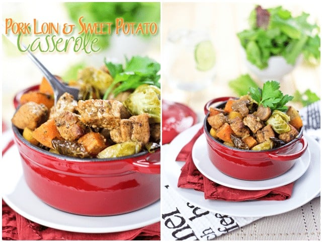 Pork Loin Sweet Potato And Brussels Sprouts Casserole