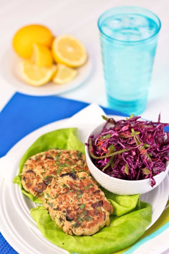 Tuna Fish Patties and Quick Coleslaw • The Healthy Foodie