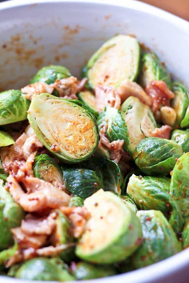 Oven Roasted Brussels Sprouts and Smokey Bacon