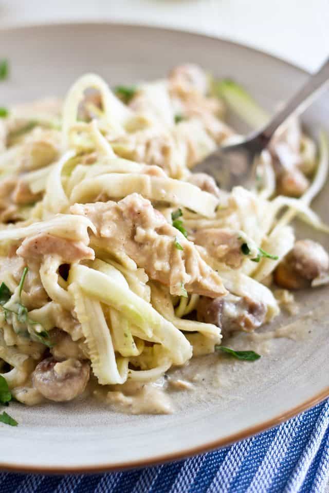 Creamy Chicken Zucchini Fettuccine | by Sonia! The Healthy Foodie