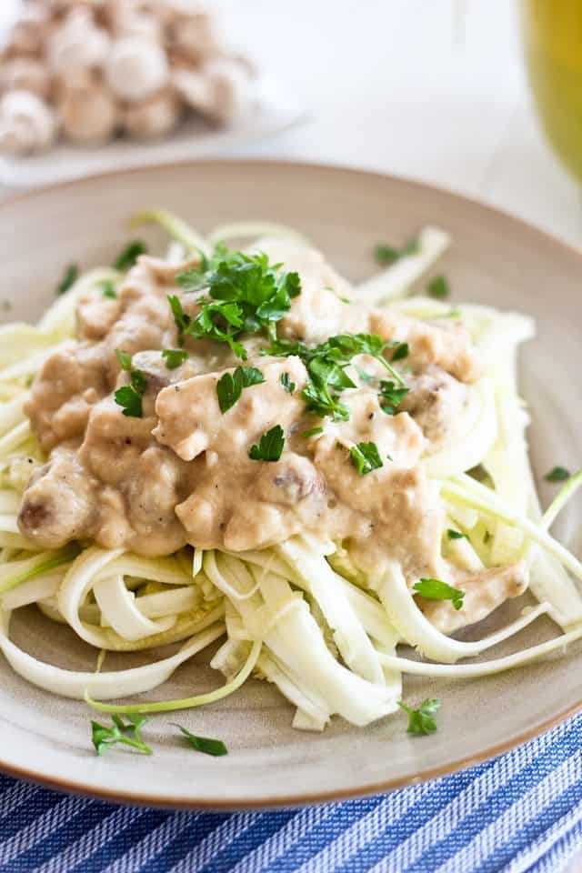 Creamy Chicken Zucchini Fettuccine | by Sonia! The Healthy Foodie