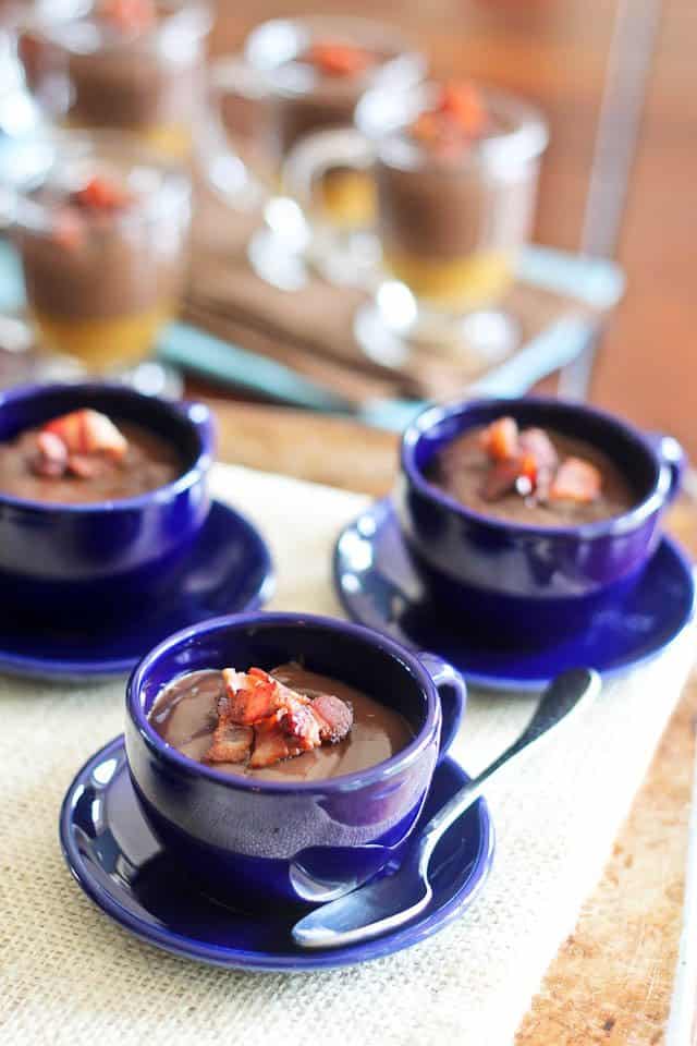 Chocolate Caramel Bacon Pots-de-Creme | by Sonia! The Healthy Foodie