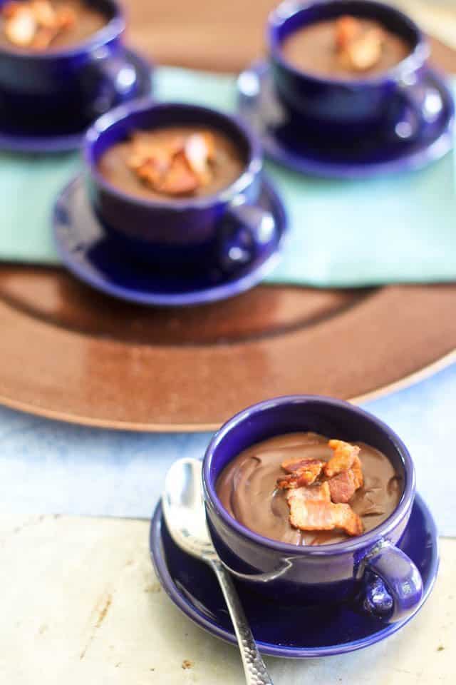 Chocolate Caramel Bacon Pots-de-Creme | by Sonia! The Healthy Foodie