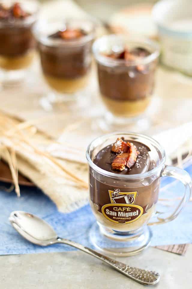 Chocolate Caramel Bacon Pots-de-Creme | by Sonia! The Healthy Foodie