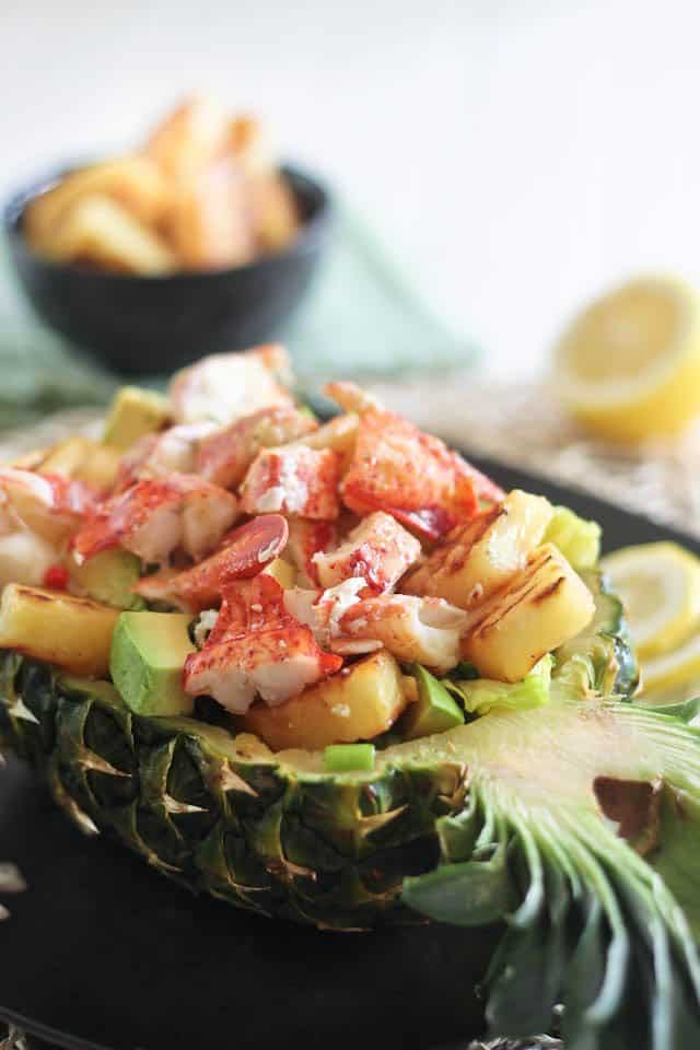 Grilled Pineapple and Lobster Salad  | by Sonia! The Healthy Foodie